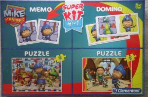 CLE08207 - Juego 4 en 1 Memo; Domino y puzzles 2x30 Piezas MIKE LE CHEVALIER
