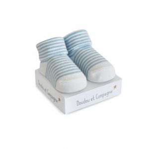 DC3703-01 - Calcetines de nacimiento - Blanco con rayas azules