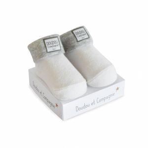 DC3704-03 - Calcetines de nacimiento - Blanco y Gris