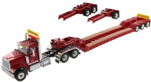 DCM71016 - Remolque góndola rebajada INTERNATIONAL HX520 6x4 rojo y XL120