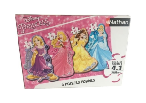 NAT86205 - 4 Puzzles - 10; 12; 14 y 16 piezas - Las princesas - 36 x 26 cm