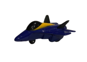 NEW01277G - Avión de combate azul y amarillo de fricción