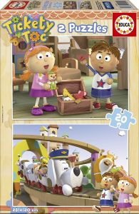 EDU15940 - 2 Puzzles 20 piezas TICKETY TOC 28 x 20 cm