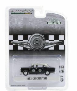 GREEN30207 - CHECKER MOTORS MARATHON A11 1963 taxi negro techo blanco vendido en blister