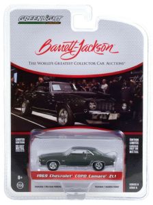 GREEN37220-B - CHEVROLET Copo Camaro ZL1 1969 verde metalizado Barrett Jackson vendido en blister