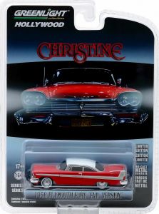 GREEN44840-B - PLYMOUTH Fury 1958 rojo techo blanco versión malvada ventanas negras de la película Christine vendido en blister