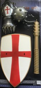 LPE52155 - Kit de Caballero de la Cruzada - Armadura; Guantelete y Maza