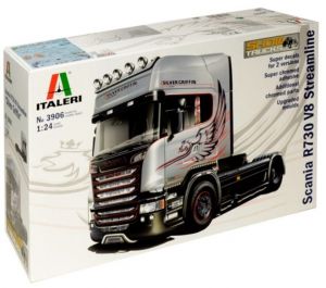 ITA3906 - SCANIA R730 Streamline V8 4x2 Silver Griffin modelo para montar y pintar