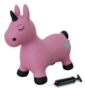 JAM460453 - Animal unicornio hinchable rosa con bomba