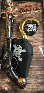 LPE50340 - Kit pirata bucanero con anzuelo; rifle y accesorio