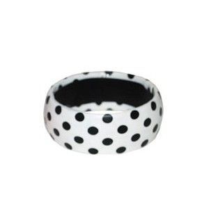 LPE53646B - Pulsera blanca con lunares negros - Niños