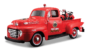 MST32191 - FORD F-1 Pick-up con moto HARLEY DAVIDSON 1936 Bombero