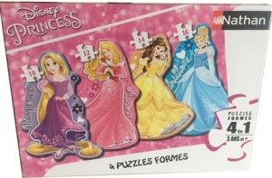 NAT86205 - 4 Puzzles - 10; 12; 14 y 16 piezas - Las princesas - 36 x 26 cm