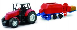 NEW05685A - Tractor rojo con empacadora