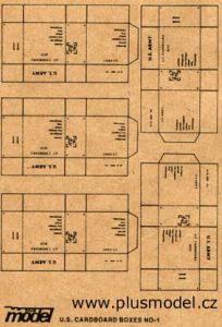 PLS009 - 5 cajas en miniatura del ejército de los EE. UU. para armar para diorama dimensiones de una caja 2 x 2 x 1 cm