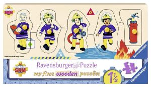 RAV032372 - Puzzle de madera - 5 piezas - Bombero SAM - Sam y sus amigos - 24 x 13 cm