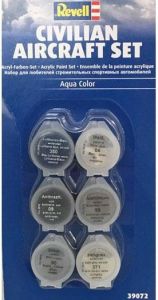 REV39072 - Set de pintura acrílica para aviones civiles 6 colores tarro de 5ml