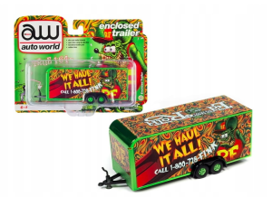 AWSP106 - Remolque cerrado de 2 ejes Rat Fink - We hault it all - verde y rojo