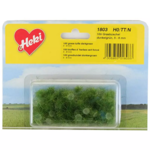 HEK1803 - 100 matas de hierba verde oscuro de 5-6 mm