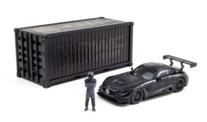 T64-008-4A4B - MERCEDES AMG GT3 #4 2018 con contenedor y figura negra