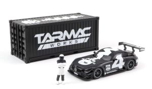 T64-008-4A4W - MERCEDES AMG GT3 #4 2018 con contenedor y figura en blanco y negro