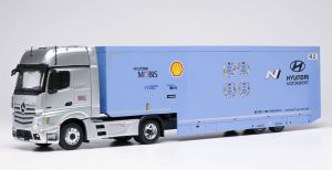 IXOTTR036.22 - MERCEDES-BENZ Actros 4x2 con remolque de plataforma baja de 2 ejes - Rally Transporter