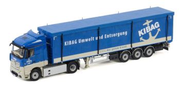 WSI01-3074 - MERCEDES-BENZ Actros MP4 Stream Space 4x2 con remolque de lona KIBAG de 3 ejes