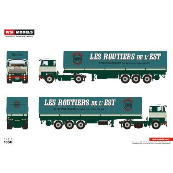 WSI01-3262 - SCANIA 141 con remolque de lona de 3 ejes BOMO