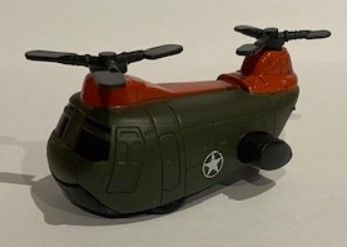 NEW01277E - Helicóptero de fricción de color caqui y naranja