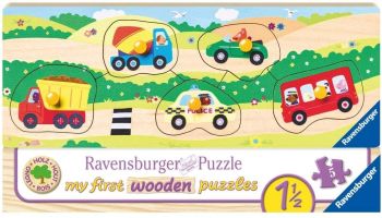 RAV03236 - Mis primeros puzzles de madera - Vehículos 5 Piezas