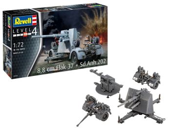 REV03325 - 8;8 cm Flak 37 + Sd.Anh.202 para montar y pintar