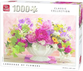 KING05377 - Rompecabezas de 1000 piezas Idiomas de las flores