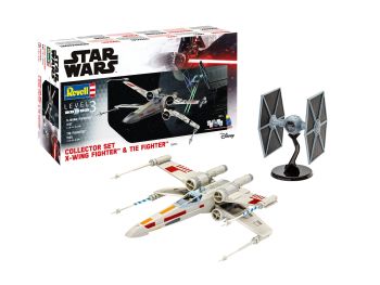 REV06054 - Set de Coleccionista X-Wing Fighter + TIE Fighter STAR WARS con pintura para montar