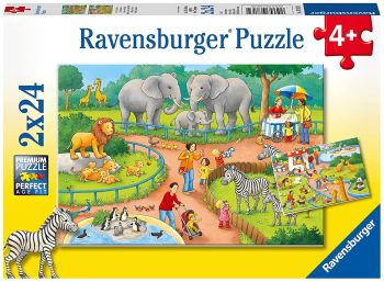 RAV078134 - Rompecabezas de 2x24 piezas Un día en el zoológico