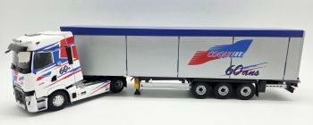 ELI118407 - RENAULT T High 4x2 2023 con remolque de piso móvil COQUELLE de 60 años y 3 ejes