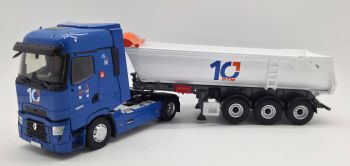 ELI118788 - RENAULT T High 4x2 2021 volquete con remolque para maquinaria de construcción de 3 ejes DTM