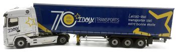 ELI118918 - DAF XG 4x2 con semirremolque de lona (Tautliner) de 3 ejes – Transports IDOUX (70.º aniversario)