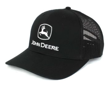 1308-3345-BK - Gorra negra con malla trasera JOHN DEERE