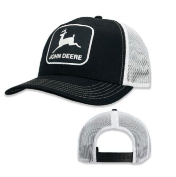 MC13080917WH - Gorra negra con malla blanca de JOHN DEERE