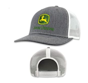 MC13083346HG - Gorra de malla JOHN DEERE gris y blanca