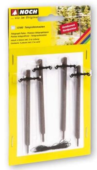 NOC13160 - 4 postes de telégrafo con cable