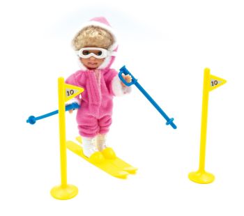 JC15020 - 12cm niño en la escuela de esquí - Paula con esquís