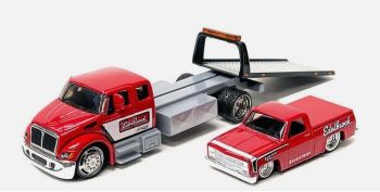 MST15055MJR - INTERNATIONAL Durastar Flatbed con pick-up CHEVROLET 1500 1987 - EDELBROCK bajo blister