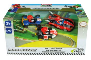 CARRERA15813016 - 3 vehículos de fricción con piloto MARIO KART