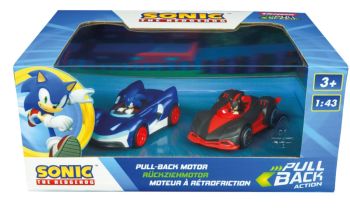 CARRERA15813023 - 2 coches de fricción con piloto SONIC the Hedgehog - Sonic y Shadow
