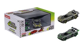 CARRERA15813028 - Pack de 2 coches Hypercar de fricción (gris con amarillo y verde)