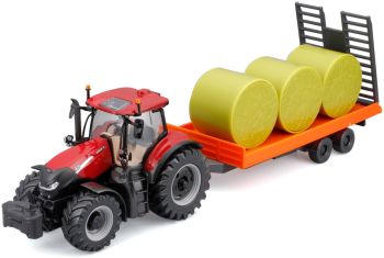 BUR31687 - Case IH Optum 300 CVX con plataforma y balas de paja (motor de fricción)
