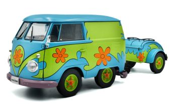 SOL1810904 - VOLKSWAGEN Combi con remolque - Flower Power 2024 azul y verde