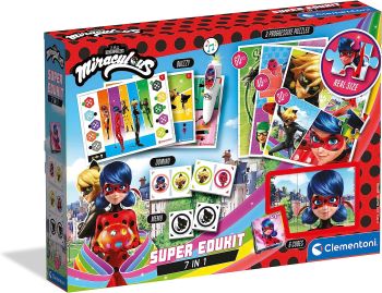 CLE18111 - Super Edukit Miraculos 7 en 1 - 3 puzzles 1 cubo rompecabezas Memo Dominó Hoja Quiz con bolígrafo electrónico