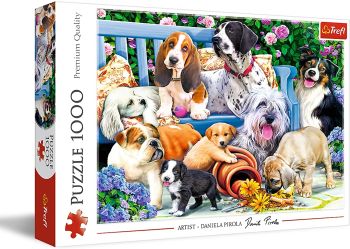 TRF10556 - Puzzle de 1000 piezas – Perros en el jardín